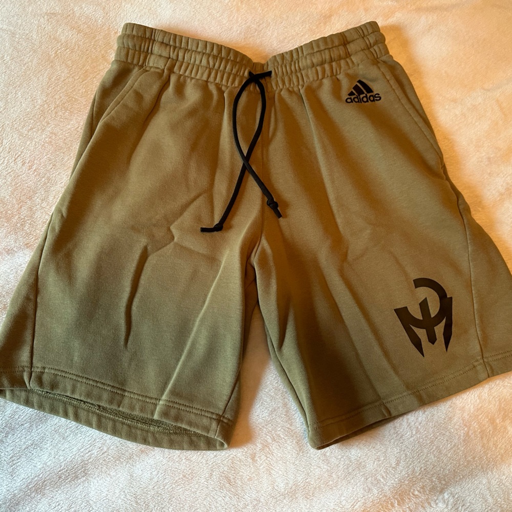 adidas Men's Olive Green Patrick Mahomes Athletic Shorts with Black Accents